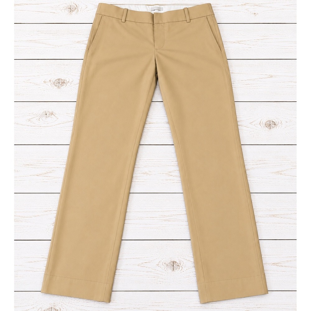 J.Crew Minnie Pant Stretch Twill Khaki Side Zip Slim Fit Ankle Trousers Size 0
